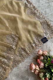 Beige Organza Sequin Saree 5798 05 (PRE ORDER)