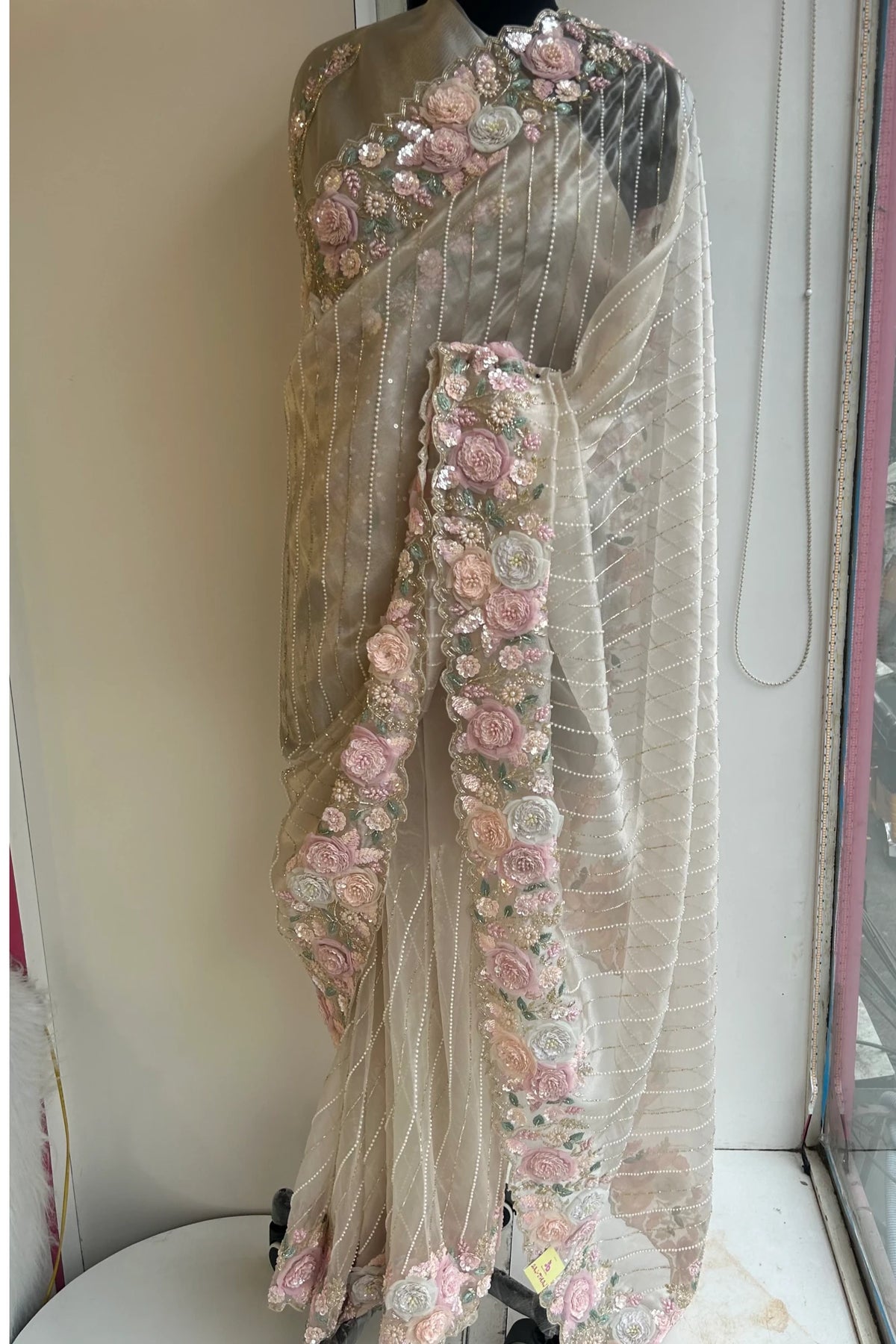 Dreamy Organza Saree with Handcrafted 3D Embellishments
