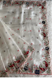 White Glass Tissue Saree 5786 10