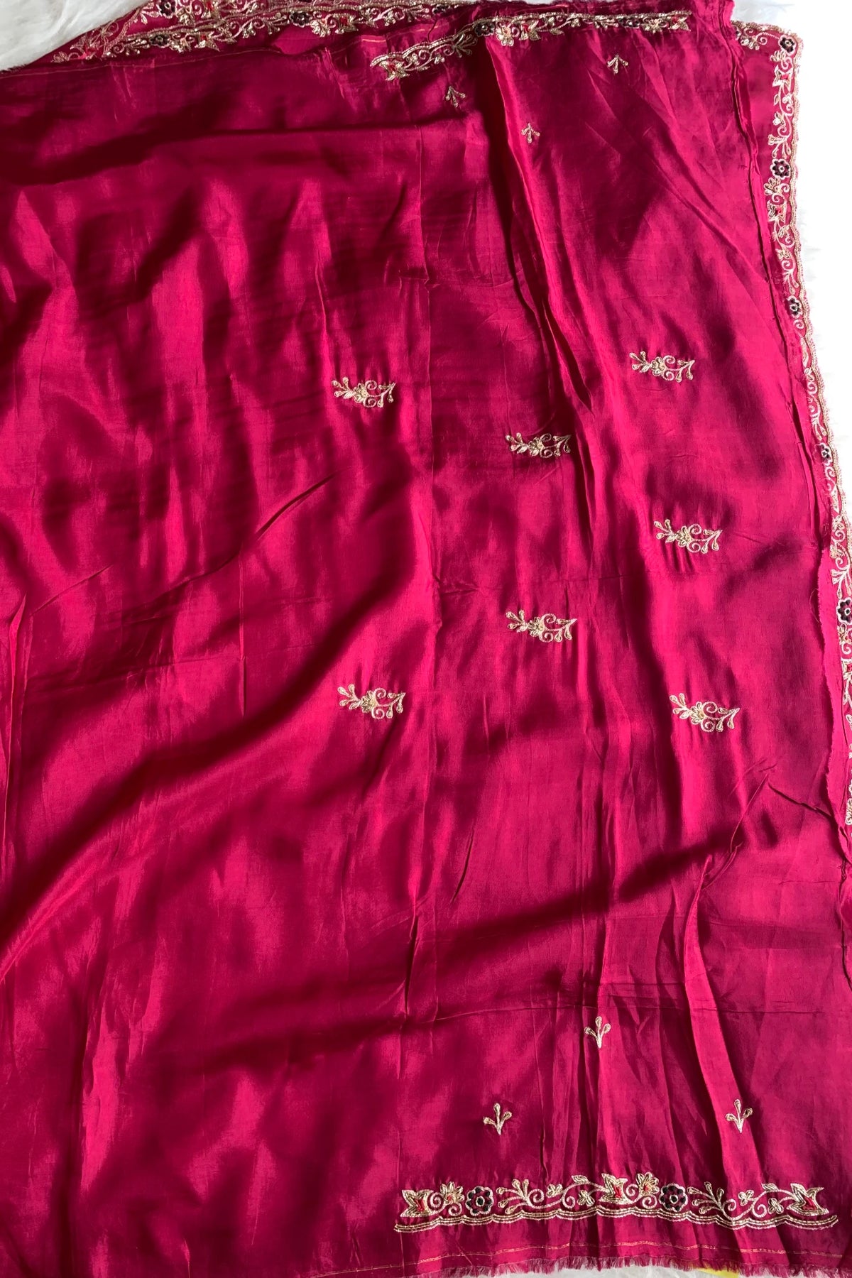 Rani Pink Habutai Silk Saree 5765 10