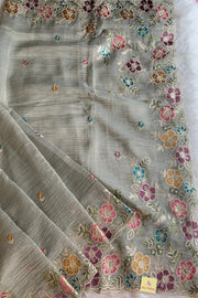 Crush Tissue Organza Floral Saree 5773 04