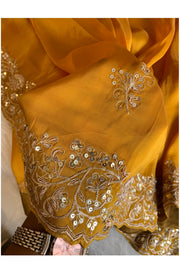 Mustard Habutai Silk Saree 5765 06