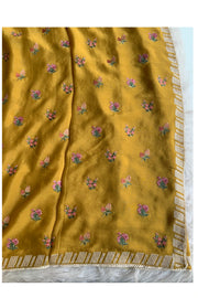 Mustard Yellow Chinnon Georgette Saree 5752 07