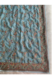 Sea Blue Chikankari Saree 5817 04