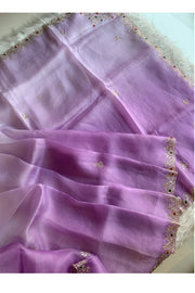 Ombre Lilac Kora Organza Saree 5847 01