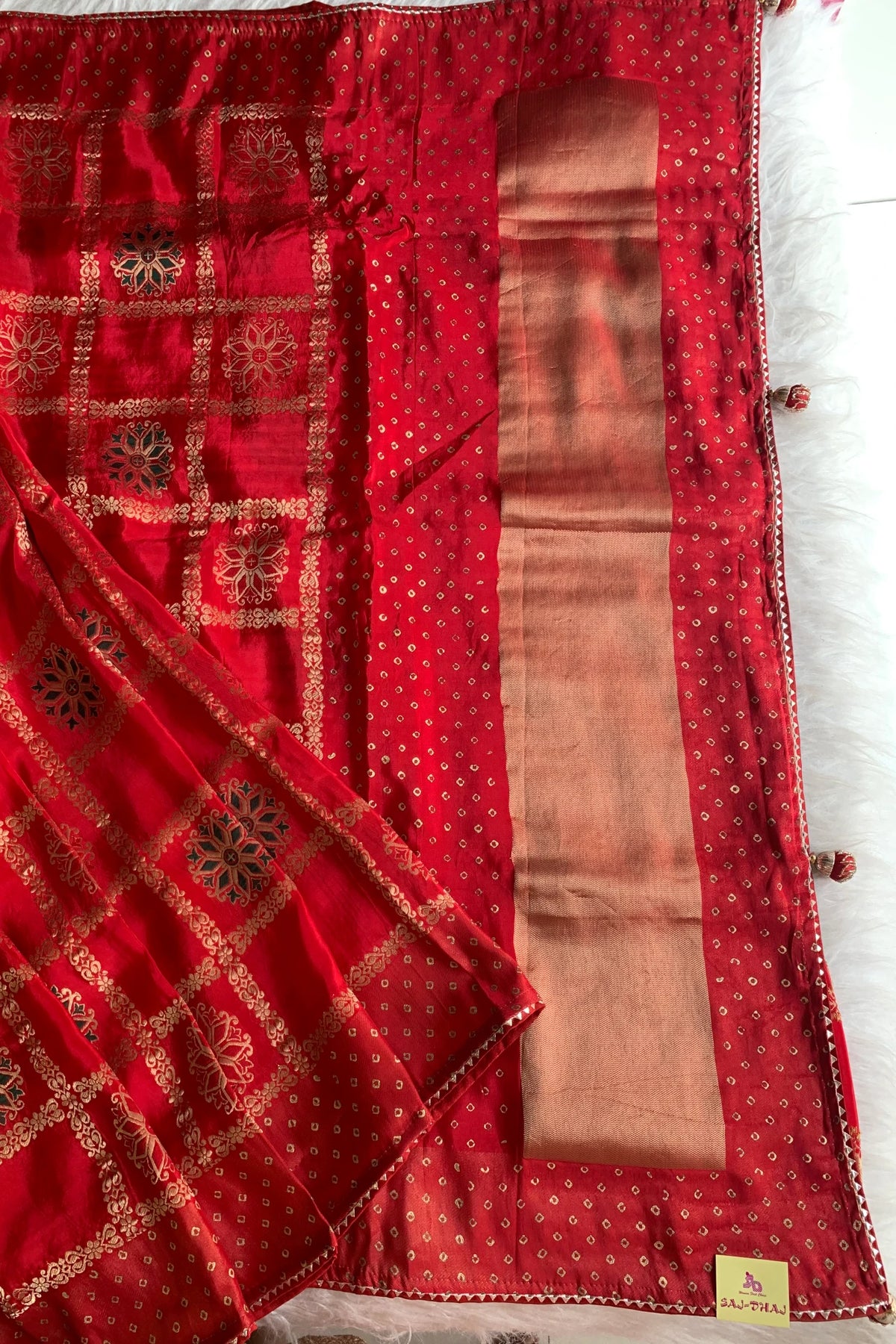 Red Russian Silk Gharchola Saree 5763 10