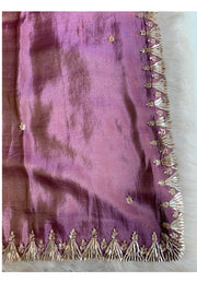 Purple & Pink Dual Shade Tissue Silk Saree 5660 04