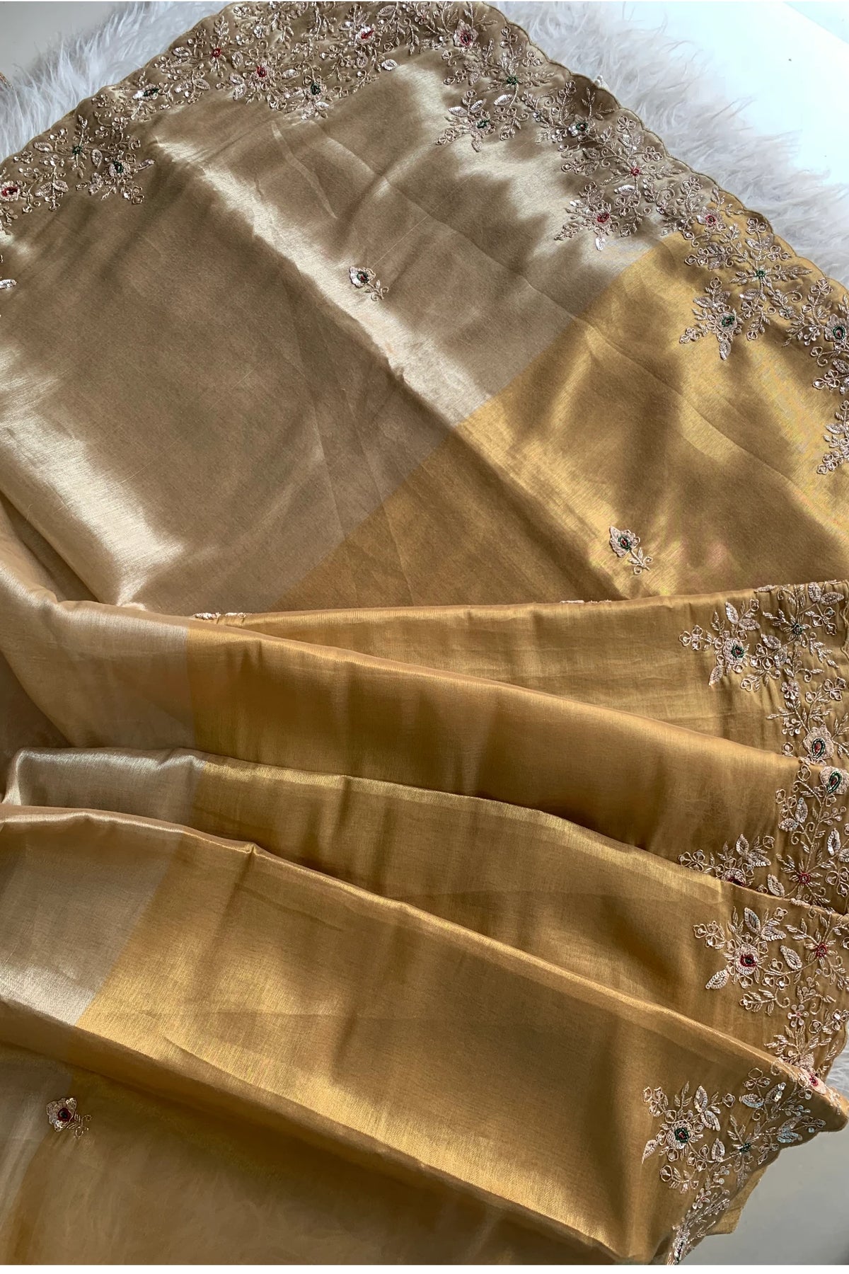 Gold Kanchipuram Silk Saree 5766 02