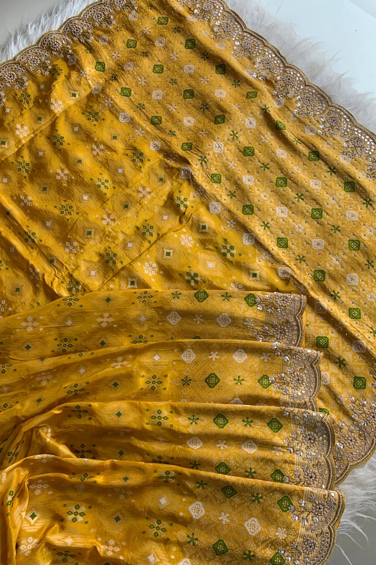 Yellow Banarasi Silk Saree 5763 15