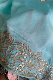 Ice Green Russian Silk Saree 5423 05
