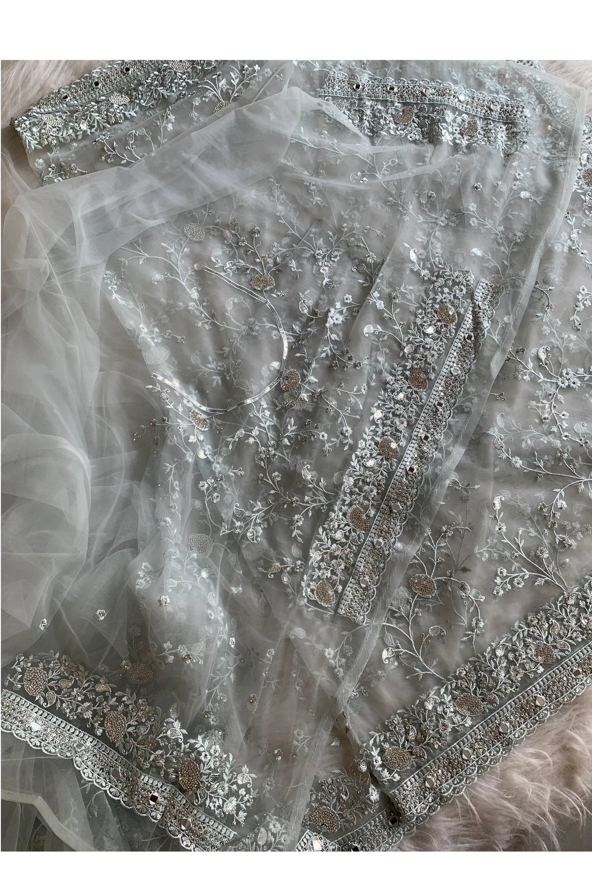 Sea Blue Net Saree 5292 15