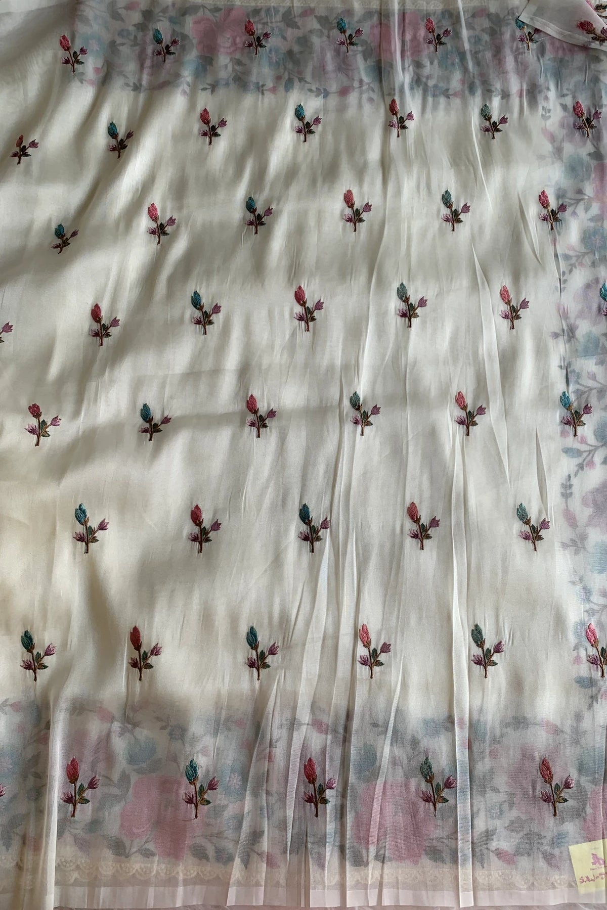 White Tissue Organza Saree 5773 01