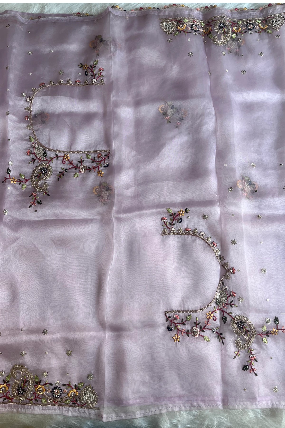 Light Lavender Tissue Organza Saree 5822 02