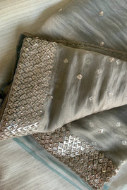 Embellished Butter Organza Saree 5847 01