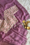 Mauve Saree with Print Blouse 4856 08