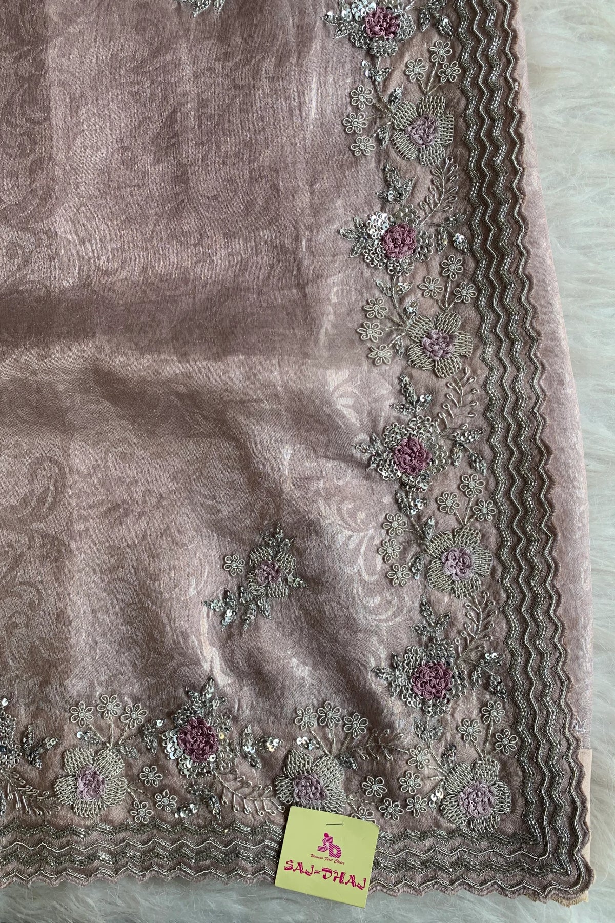 Lilac Jacquard Organza Saree 5216 04