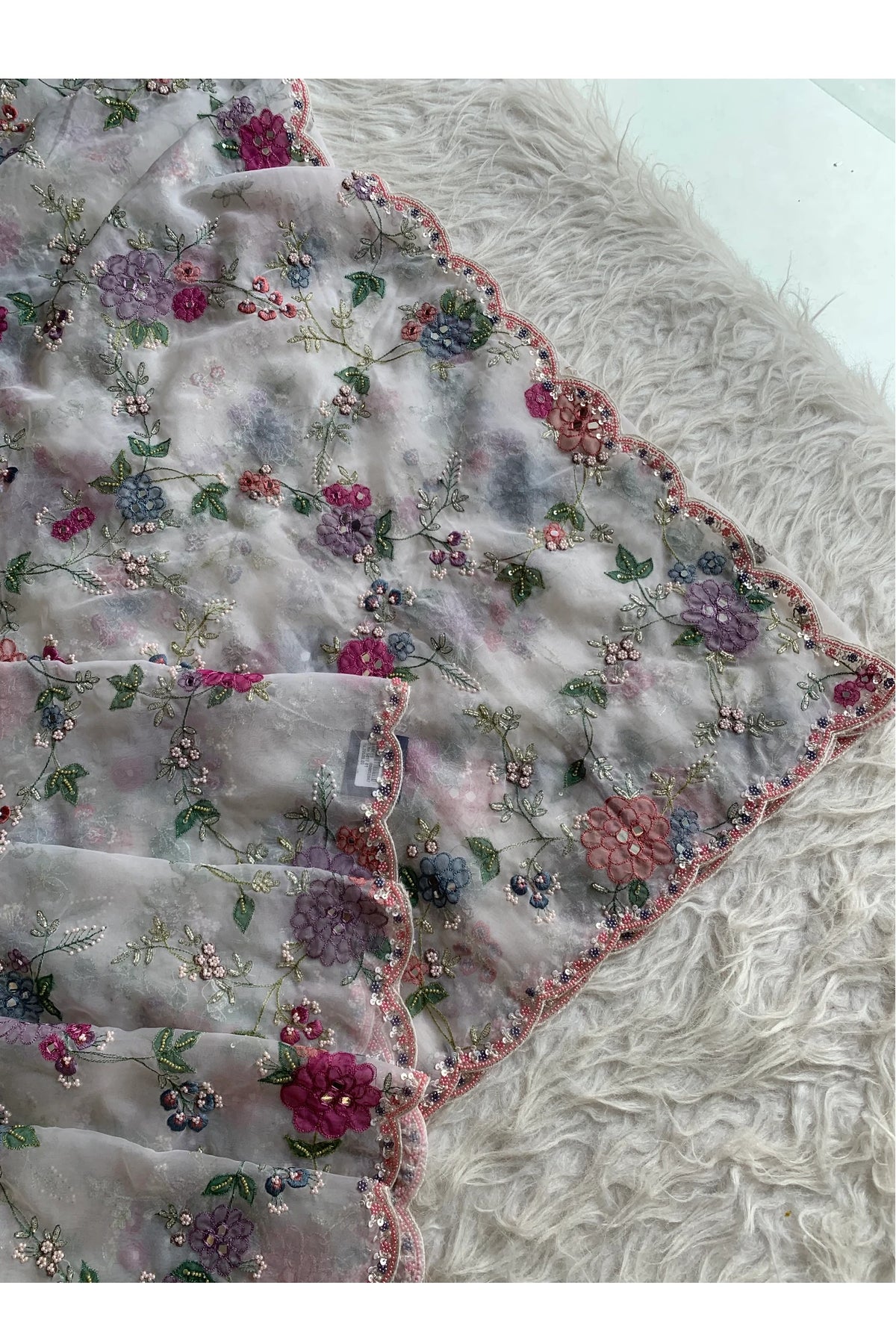 White Organza Saree 5817 01