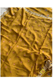 Mustard Yellow Chinnon Georgette Saree 5752 07