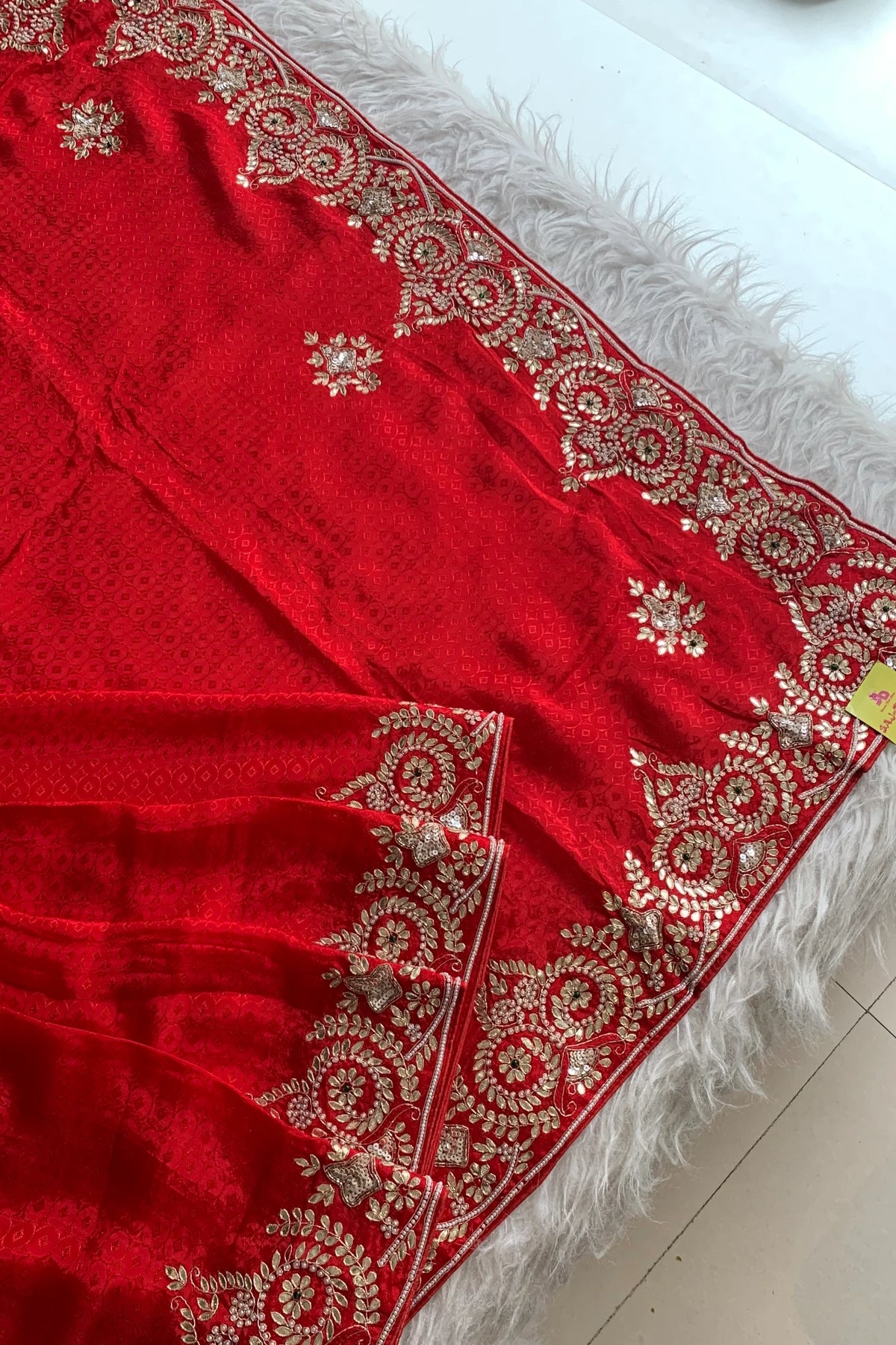 Red Russian Silk Saree 5673 11