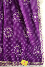 Purple Bandhej Russian Silk Saree 5755 01 (PRE ORDER)