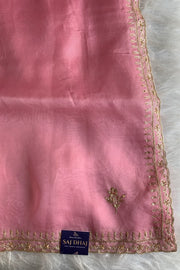 Baby Pink Embellished Pure Organza Saree 5843 01 (PRE ORDER )