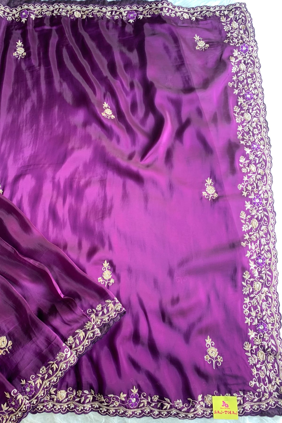 Purple Aari Habutai Silk Saree 5765 08