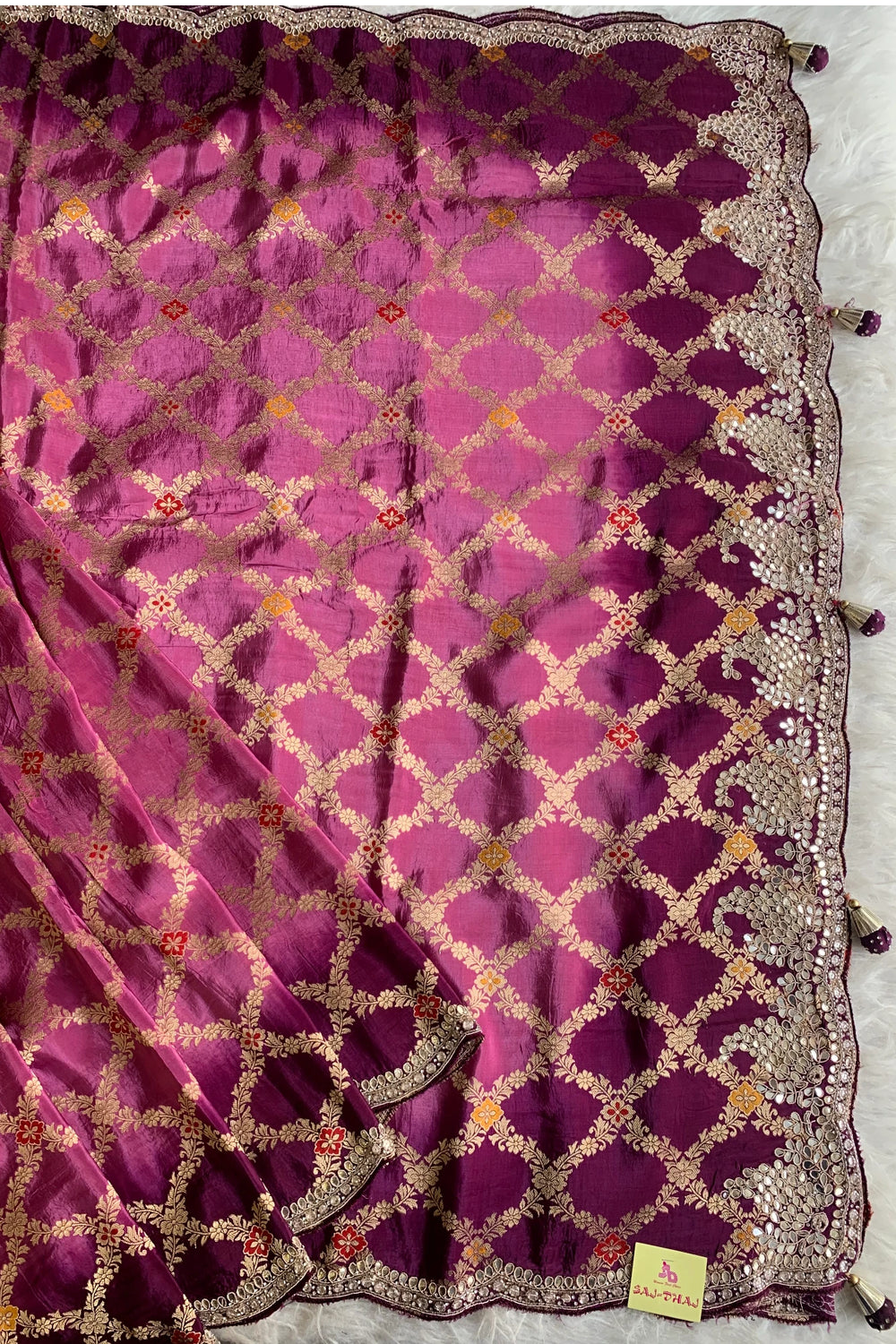 Purple Shaded Banarasi Silk Saree 5656 09