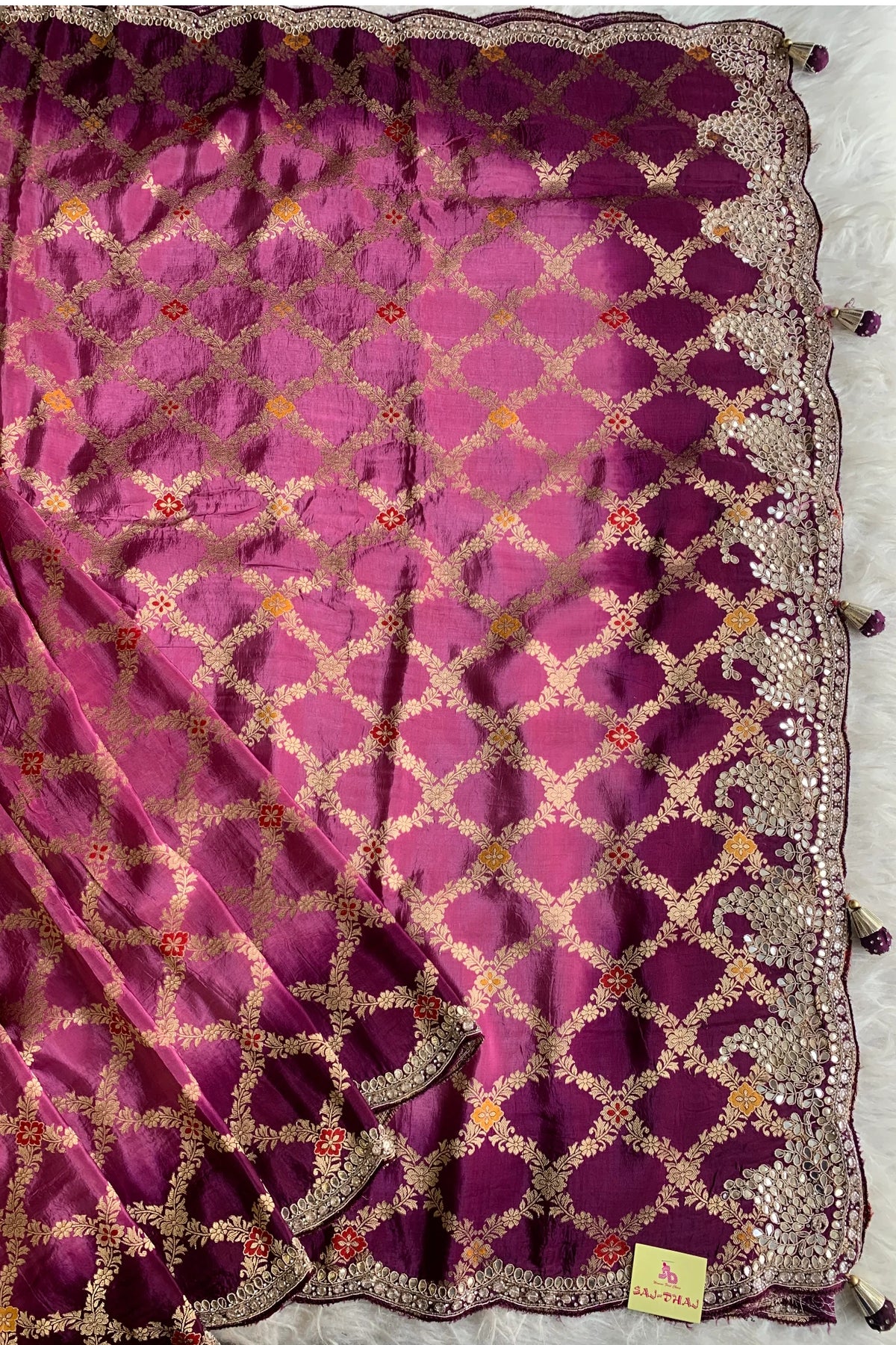 Purple Shaded Banarasi Silk Saree 5656 09