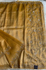 Mustard Yellow Kanchi Tissue Saree 5792 02