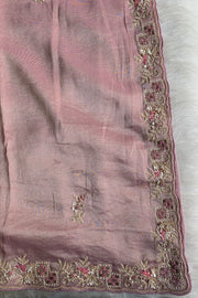 Peach Aari Thari Tissue Saree 5760 01