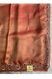 Brick Tissue Silk Saree 5526 02
