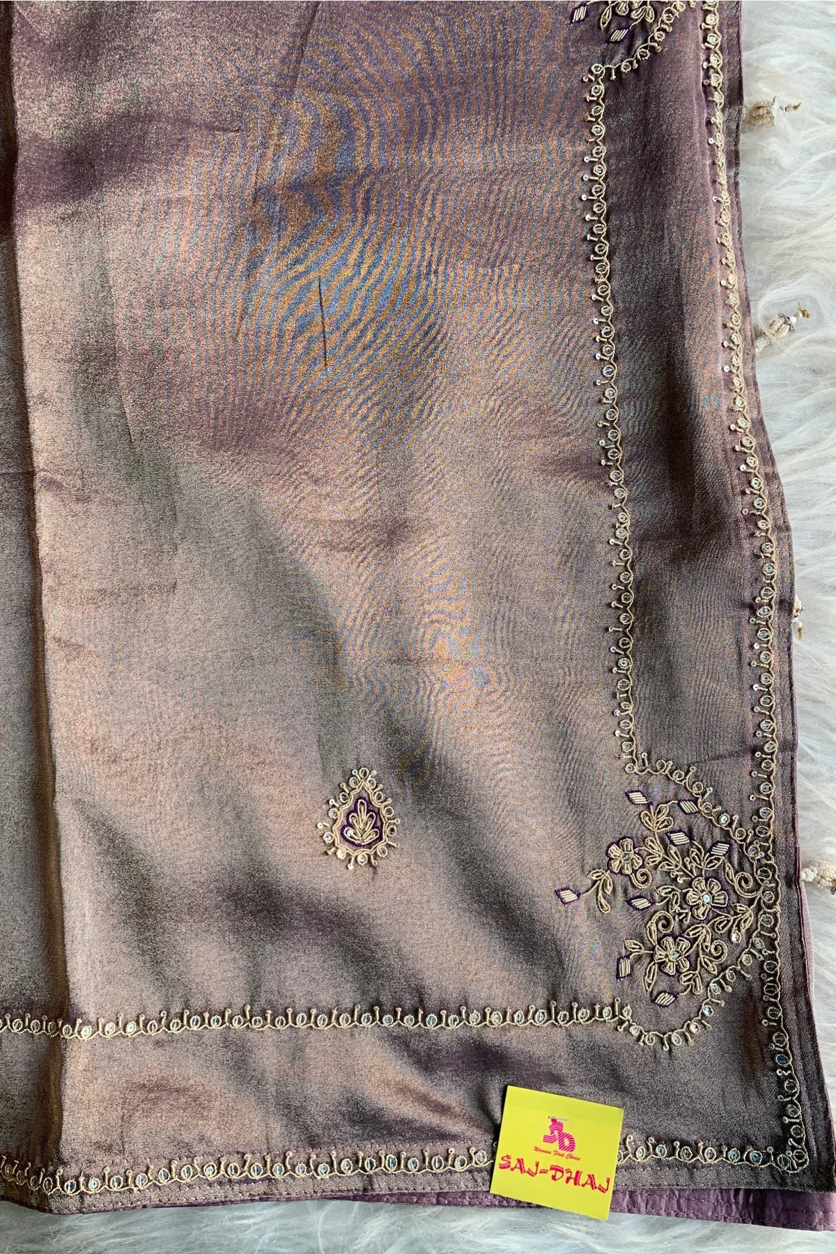 Purple Tissue Saree 5735 03