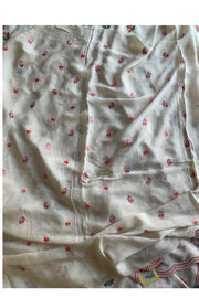 White Chinnon Georgette Saree 5529 07