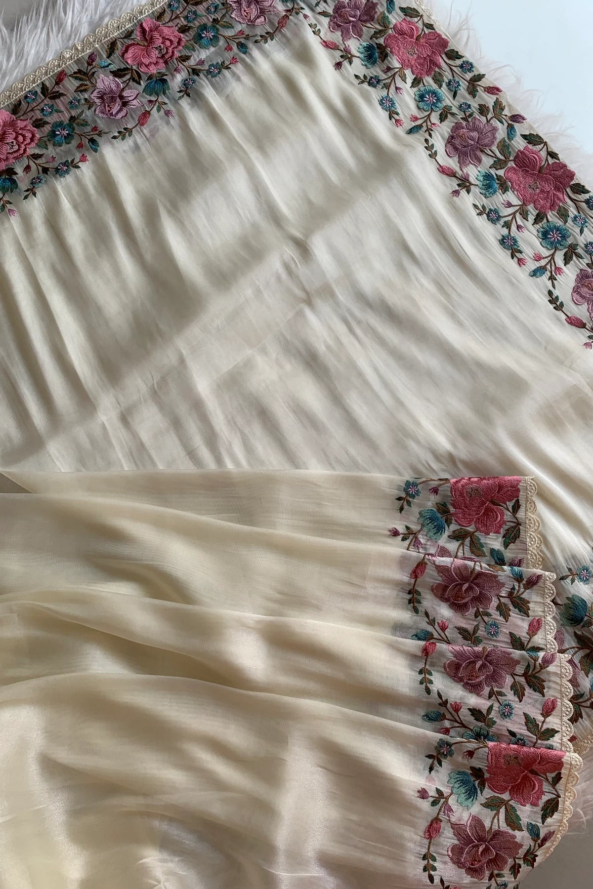 White Tissue Organza Saree 5773 01
