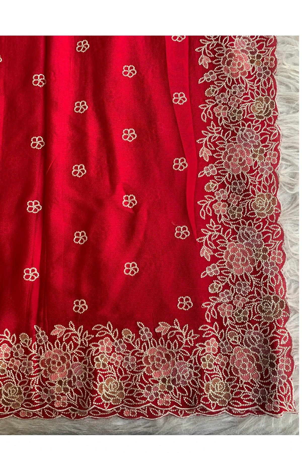 Red Chinnon Georgette Saree 5529 11