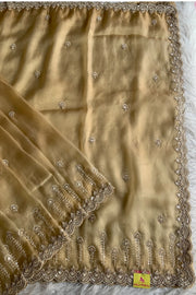 Beige Organza Saree 5687 20