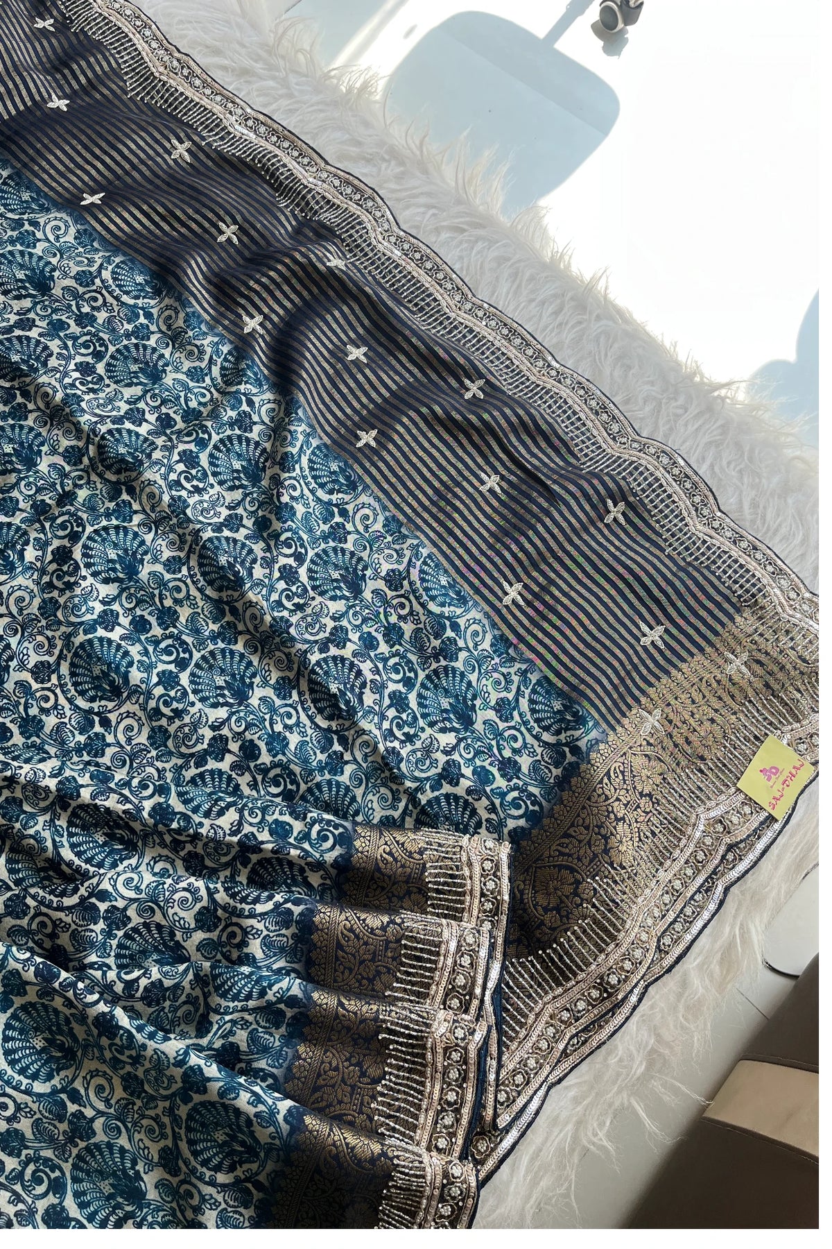 Ink Blue Patola Print Saree 5141 15