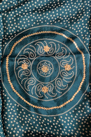 Peacock Blue Russian Silk Saree 5438 01