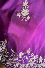 Purple Aari Habutai Silk Saree 5765 08