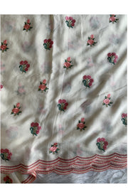 White Chinnon Georgette Saree 5529 07