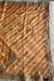 Orange Leheriya Russian Silk Saree 5825 05 (PRE ORDER)