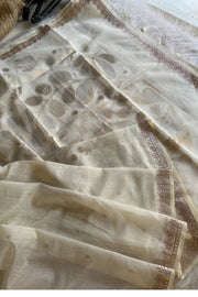 Off-White Khadi Cotton Saree with Gota Patti Embroidery 5470 03
