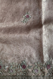 Lilac Jacquard Organza Saree 5216 04