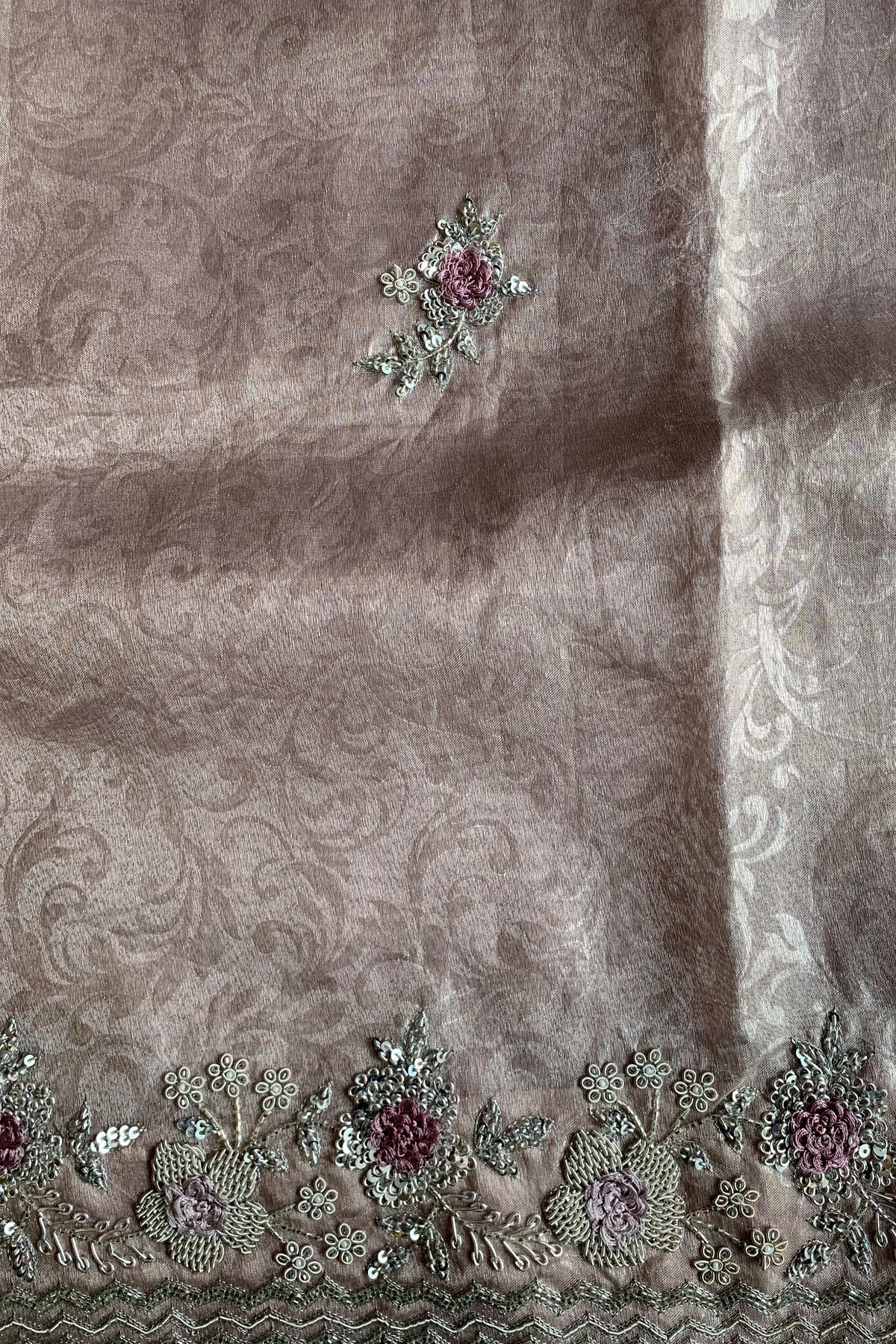 Lilac Jacquard Organza Saree 5216 04