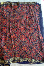 Blue Modal Silk Ajrak Saree 5236 08