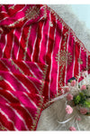 Pink jaal Leheriya Saree 5837 01 (PRE ORDER)