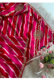 Pink jaal Leheriya Saree 5837 01 (PRE ORDER)