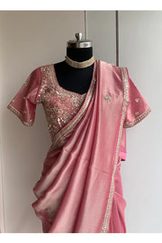 Pastel Pink Tissue Silk Saree 5525 07