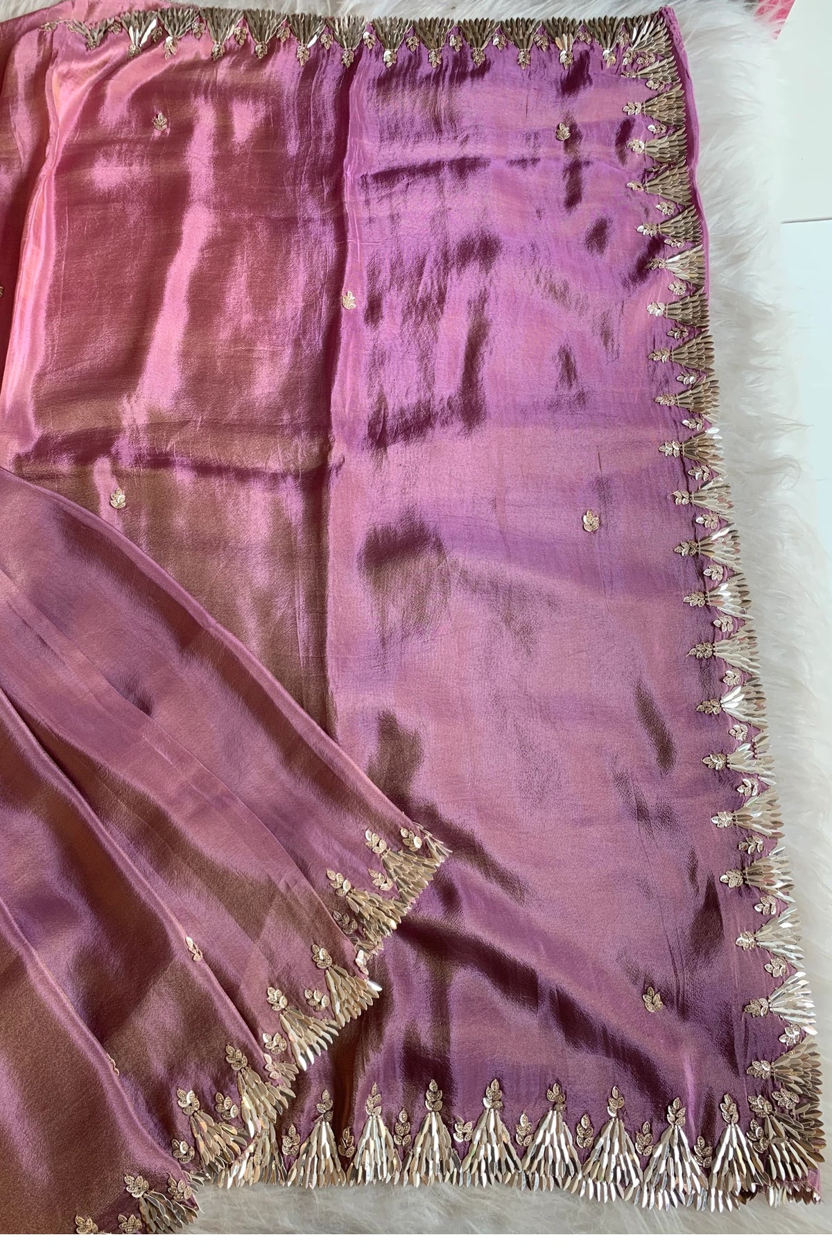 Purple & Pink Dual Shade Tissue Silk Saree 5660 04