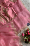Baby Pink Embellished Pure Organza Saree 5843 01 (PRE ORDER )